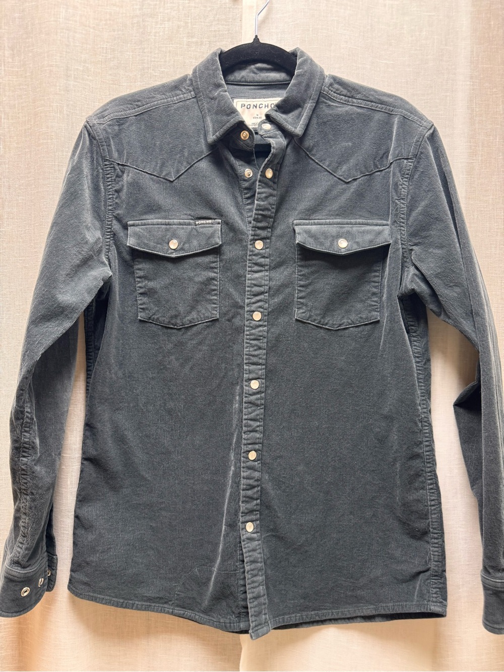 Poncho & Co. Men's Dark Charcoal Corduroy Button-Down Shirt